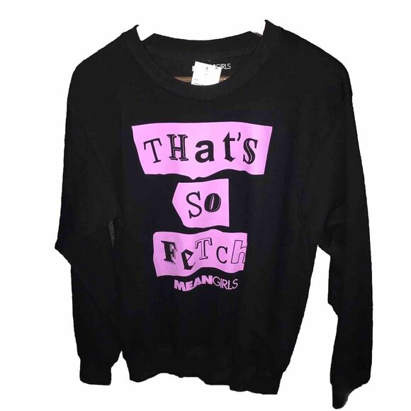 Mean Girls Movie That's So Fetch Graphic Sweatshirt Women's‎ Size XS Black Pink - Picture 1 of 7